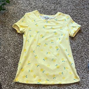 Lemon print cuffed t shirt